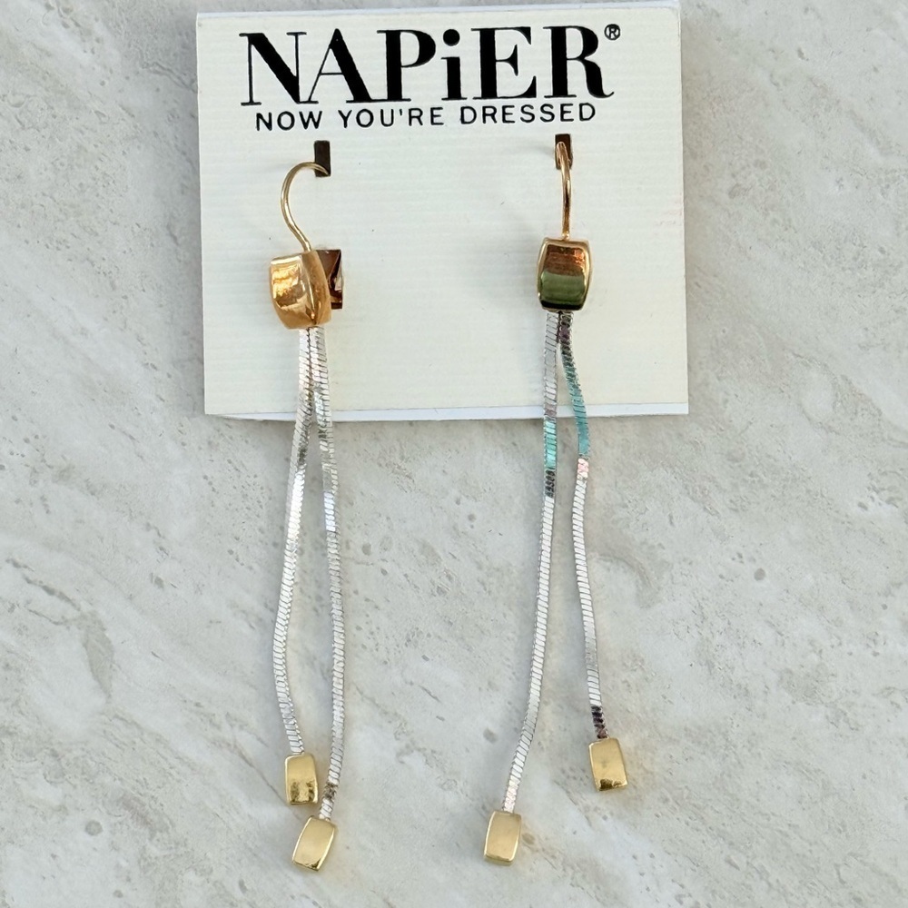 Gold and Silver‎ Long Earrings